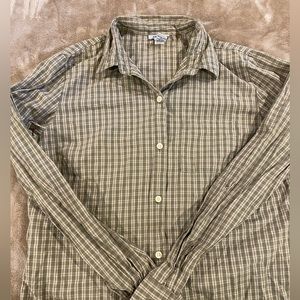 Old Navy Green Plaid Button Down Shirt Size M
